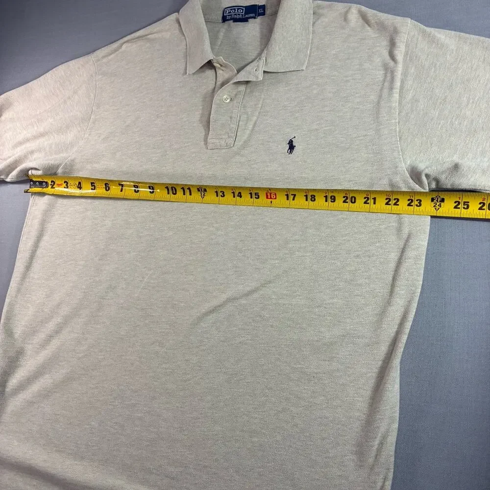Polo Ralph Lauren Classic Polo Shirt Men’s XL Beige Short Sleeve
